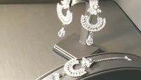 Chic Polki Silver Beaded Jarkan (stone) Tikka Earrings Set