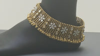 Elegant Indian Bridal jewellery Kundan Gold Plated Heavy Payal Ankle Set