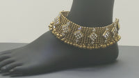 Indian Bollywood Bridal Jewellery Gold Plated Heavy Payal Anklet Set