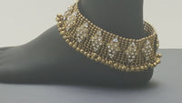 Incredible Indian Bollywood Bridal Jewellery Gold Plated Heavy Payal Anklet Set