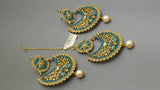 Indian Bollywood Jewellery Beautiful Tikka Earring Set.