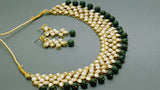 Stylish Indian Bollywood Jewellery Green Kundan  Choker Necklace Set.