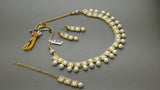 Indian Bollywood jewellery Beautiful Gold Pearl Choker Necklace Set.