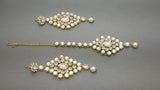 Fabulous Indian Bollywood Jewellery Kundan Pearl  Bridal Choker Necklace Set.