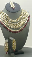 Indian Bollywood Party Wear Kundan Pearl Choker Necklace Set.