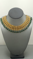 Indian Bollywood Style Kundan Green and Gold Choker necklace Set