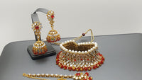 Latest Indian Bollywood Wedding Red Choker Necklace Set