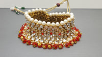 Latest Indian Bollywood Wedding Red Choker Necklace Set