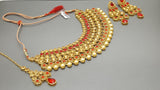 Indian Bollywood Fashion Red Choker Necklace Set.