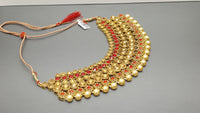 Indian Bollywood Fashion Red Choker Necklace Set.