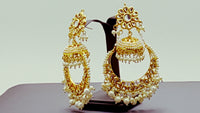 Exclusive Collection Designer Pearls Kundan Beads Drop Beautiful Earrings Set.
