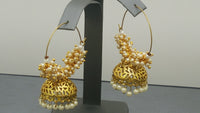 Very Beautiful Indian Bollywood Jewellery CZ Pearl Bali Earring Set