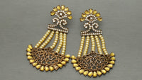 Indian Designer Bollywood Bridal Jewellery Pearls Kundan Rhinestone Earrings Set.