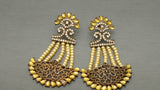 Indian Designer Bollywood Bridal Jewellery Pearls Kundan Rhinestone Earrings Set.