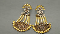 Indian Designer Bollywood Bridal Jewellery Pearls Kundan Rhinestone Earrings Set.