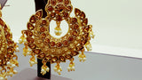 latest Precious Indian Bollywood Designer Jewellery Gold Plated Pearls kundan Earrings Set.