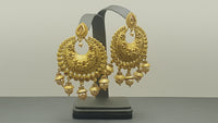 Ishar Designer Latest Kundan Pearl Chand Bali Earring Set