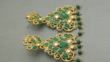 Indian Bollywood Blue Kundan Rhinestone Earrings Set.