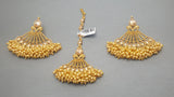 High End Indian Bollywood Kundan Pearls Tikka Earring Set