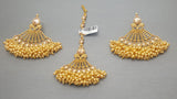 High End Indian Bollywood Kundan Pearls Tikka Earring Set