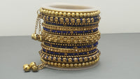 Indian Designer Bollywood  Silk Thread Custom Made Full Bangles Set - Blue