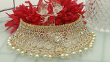 Indian Wedding Bridal Pearls Gemstone Choker Necklace Set