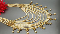 Kundan Polki Wedding Indian Pearl Rani Har Necklace Set