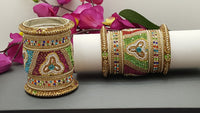 Party wear Indian Bollywood Bracelets 2 Sets Kundan Full Bangles Jewellery