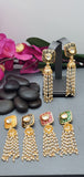 Exquisite Design Indian Bollywood Kundan Polki Earrings Set.