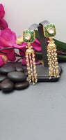 Exquisite Design Indian Bollywood Kundan Polki Earrings Set.