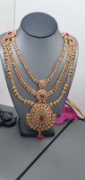 Beautiful Indian High quality Ruby Kundan Bridal Necklace Full Jewellery Set