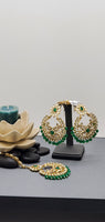 Elegant Designer Indain Bollywood Pastel color Tikka Earrings Set