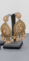 Very Classy Reverse Kundan Indian Bollywood Tikka Earrings Set