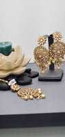 Breathtaking Latest Kundan collection Drop Indian Tikka Earrings Set