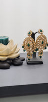 Fabulous Latest designs Reverse Kundan drop Indian Tikka Earrings Set