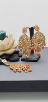 Latest Astonishing Designer Collection Indian Reverse Kundan Drop Tikka Earrings Set