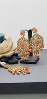 Latest Astonishing Designer Collection Indian Reverse Kundan Drop Tikka Earrings Set