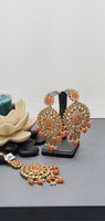 Latest Astonishing Designer Collection Indian Reverse Kundan Drop Tikka Earrings Set