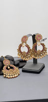 High Quality Indian Bollywood Reverse Kundan Tikka Earrings Set