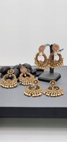 High Quality Indian Bollywood Reverse Kundan Tikka Earrings Set