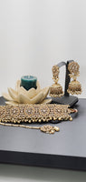 Dazzling Polki Reverse kundan Indian Fashion Choker Necklace Jewellery Set