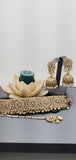 Dazzling Polki Reverse kundan Indian Fashion Choker Necklace Jewellery Set