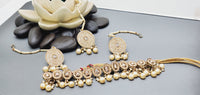 A Staggering Indian Kundan Pearl Boutique Style Choker Necklace Set