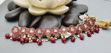 Beautiful Indian Boutique Style Ruby Kundan Pearl Choker Necklace Set