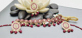 Beautiful Indian Boutique Style Ruby Kundan Pearl Choker Necklace Set