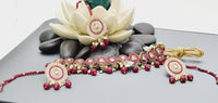 Beautiful Indian Boutique Style Ruby Kundan Pearl Choker Necklace Set