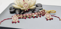 Beautiful Indian Boutique Style Ruby Kundan Pearl Choker Necklace Set