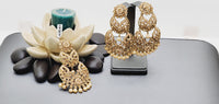 Boutique Style New High Quality Indian Reverse Kundan Long Tikka Earrings Set