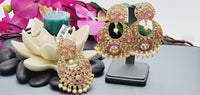 Elegant Premium Quality New Collection In India Polki Kundan Tikka Earrings Set