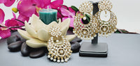 Beautiful Premium Quality  New Collection In Indian Polki Kundan Bollywood Tikka Earrings Set